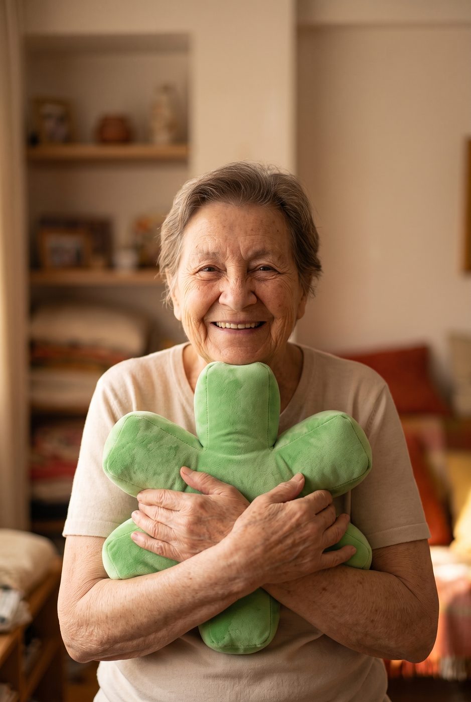An elderly Gatteri client sharing a warm moment